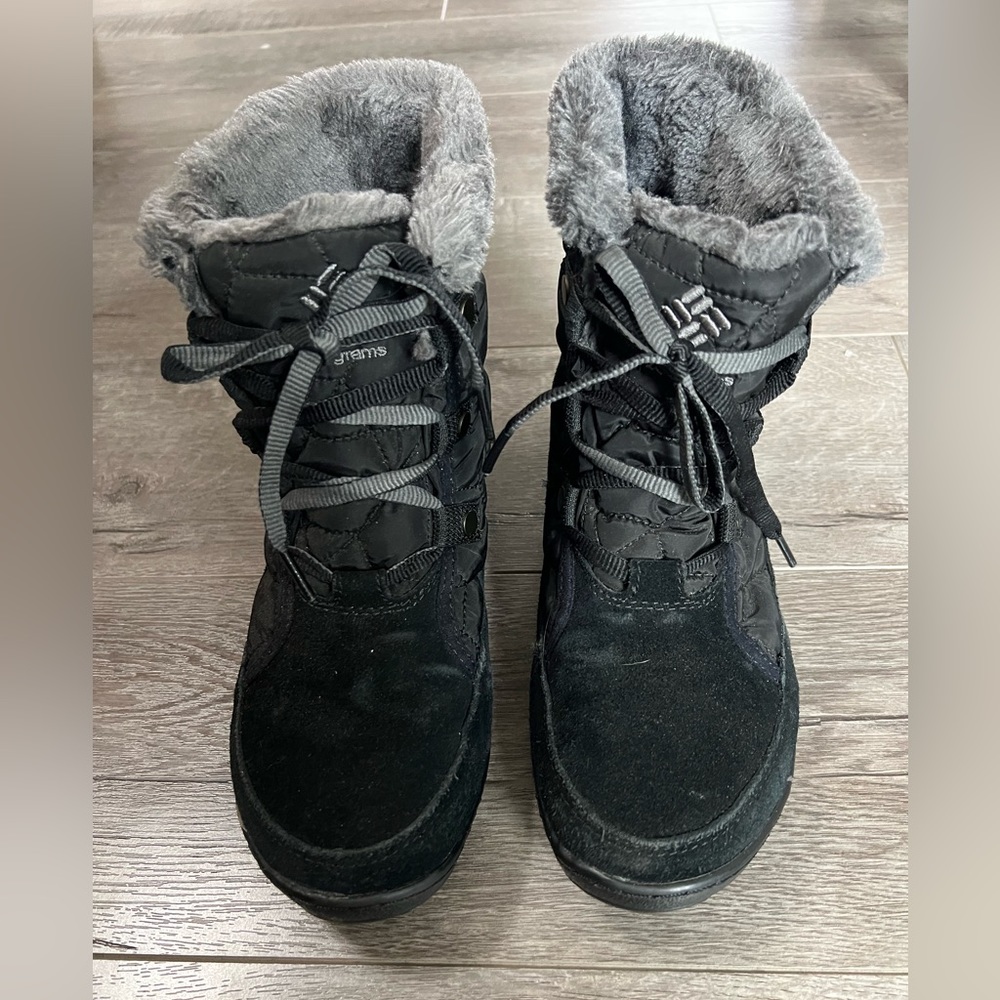 Columbia Omni Tech Quilted Winter Insulated Snow Boot Suede Black Size 8